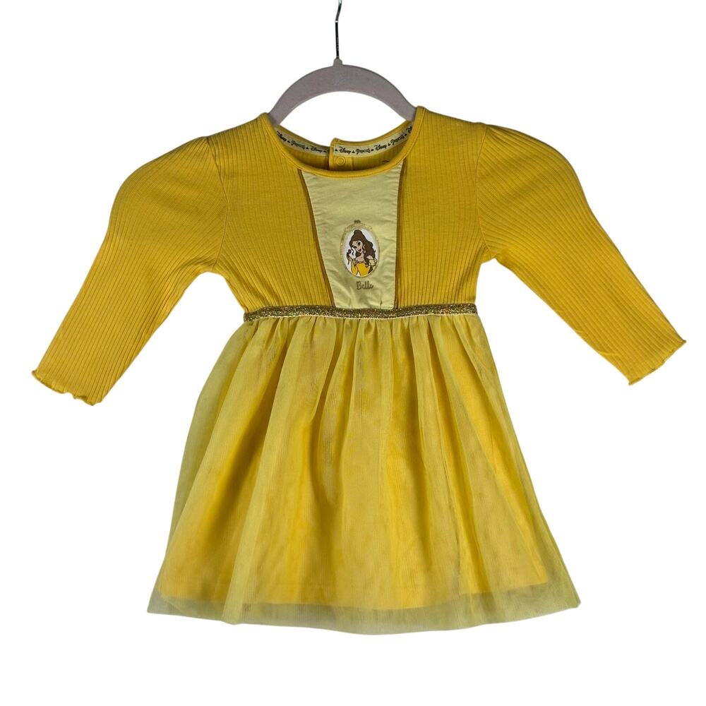 DISNEY PRINCESS “Belle” Yellow Dress -Up Toddlers Dress Size 12/18mnths